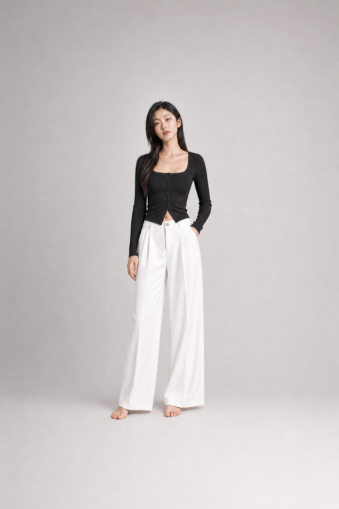 Feinstrick-Cardigan mit Karree-Ausschnitt