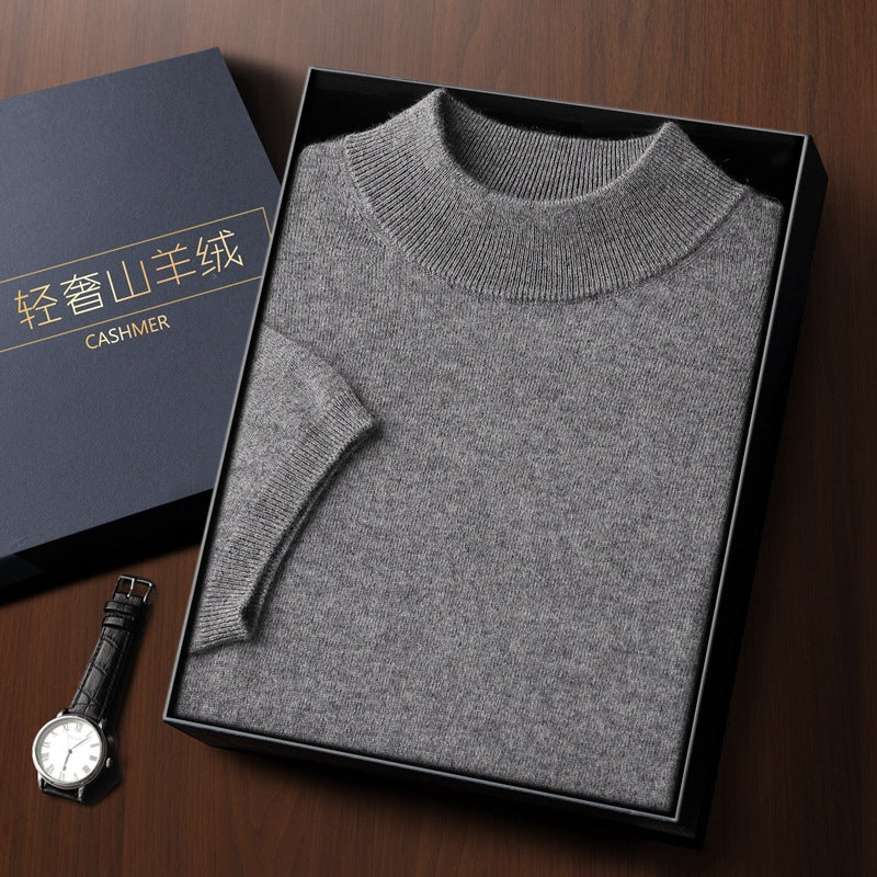 Mens Cashmere Blend Short Sleeve Knit Sweater