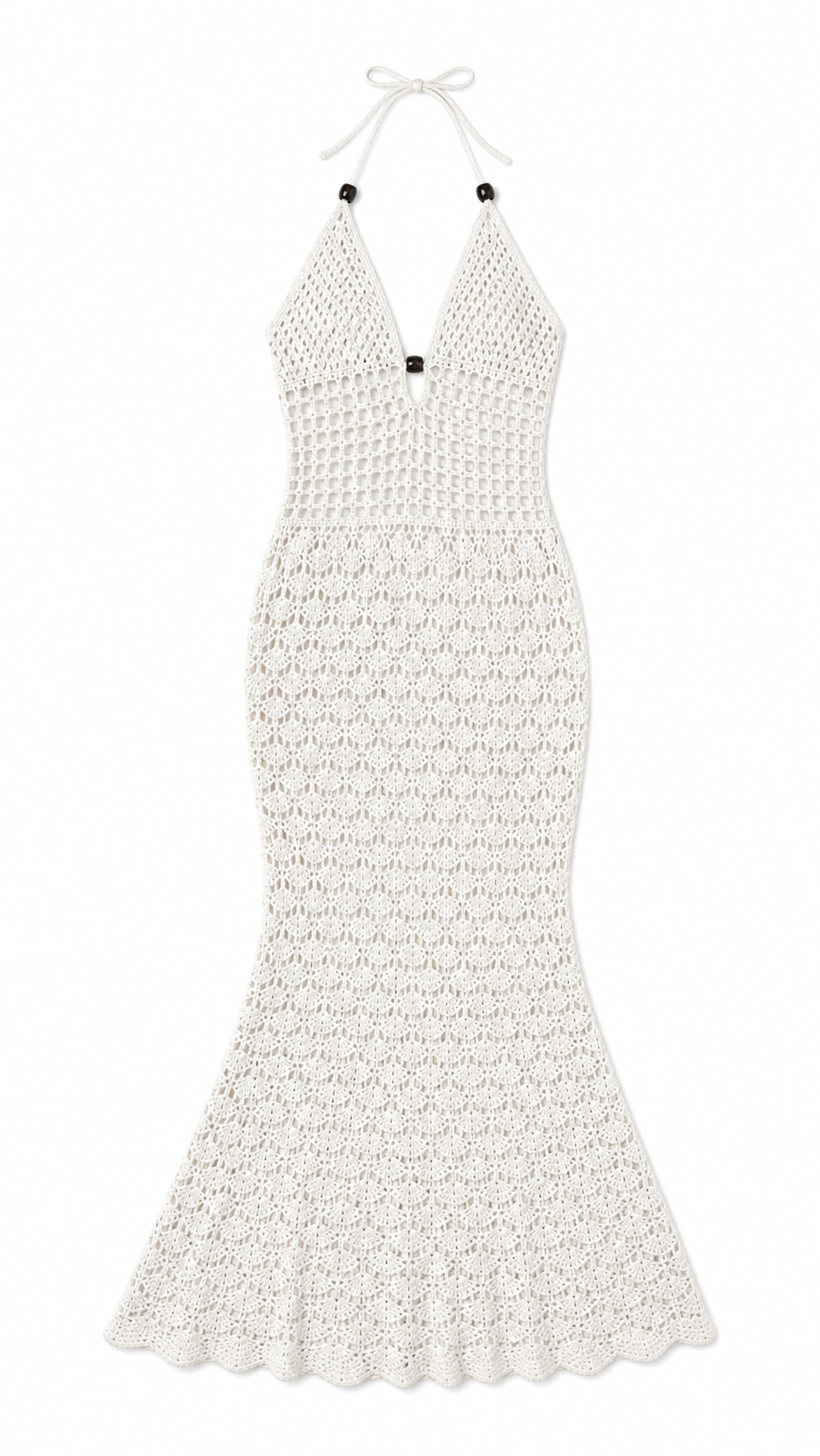 Häkelkleid Lang mit Rückenausschnitt
