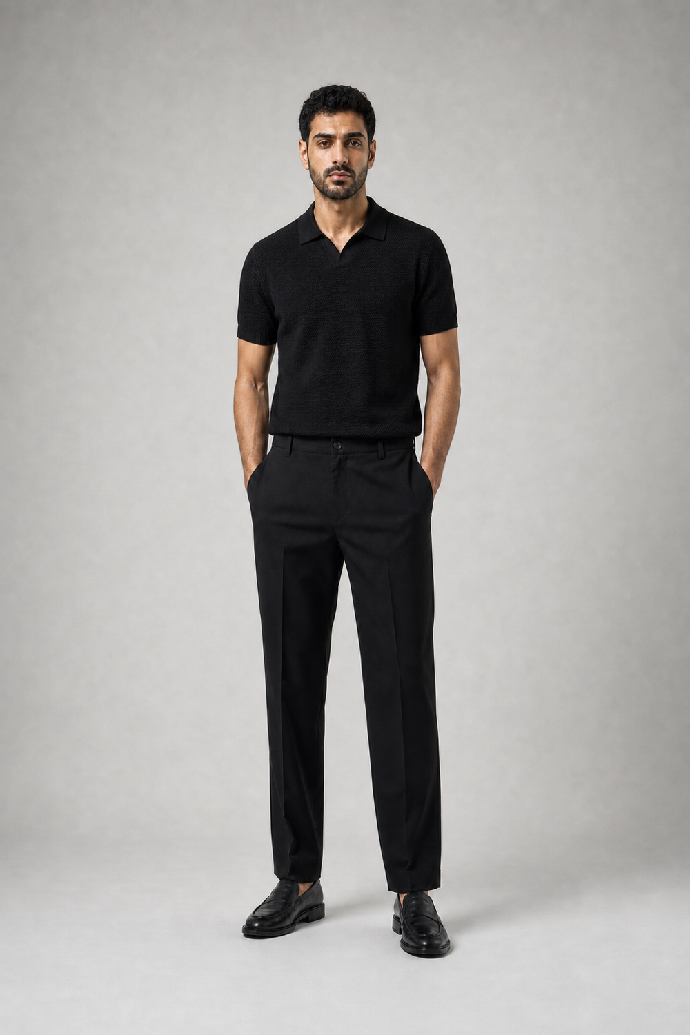 Strick-Poloshirt aus Baumwolle