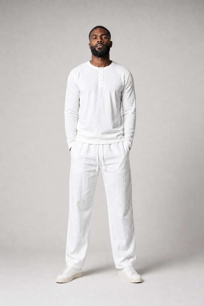 Henley-Shirt aus Baumwolle Langarm