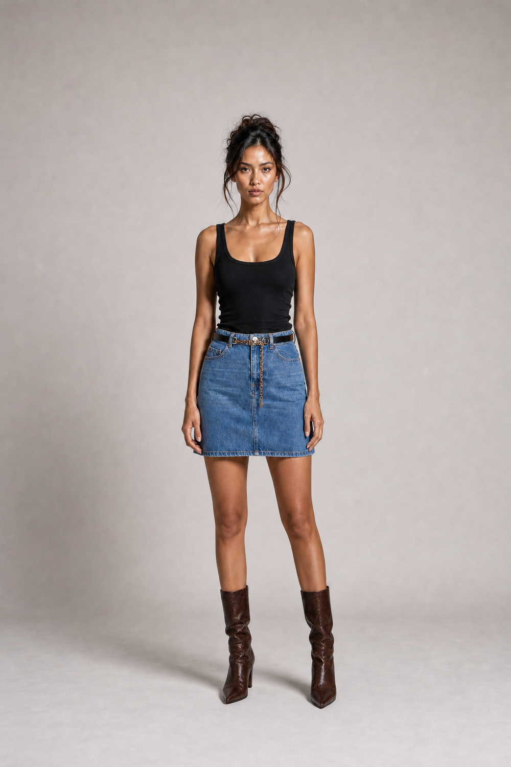 Denim-Minirock A-Linie