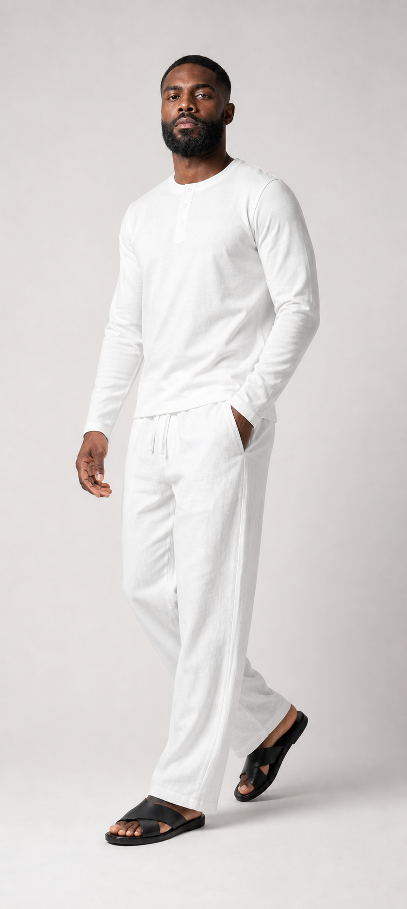 Henley-Shirt aus Baumwolle Langarm