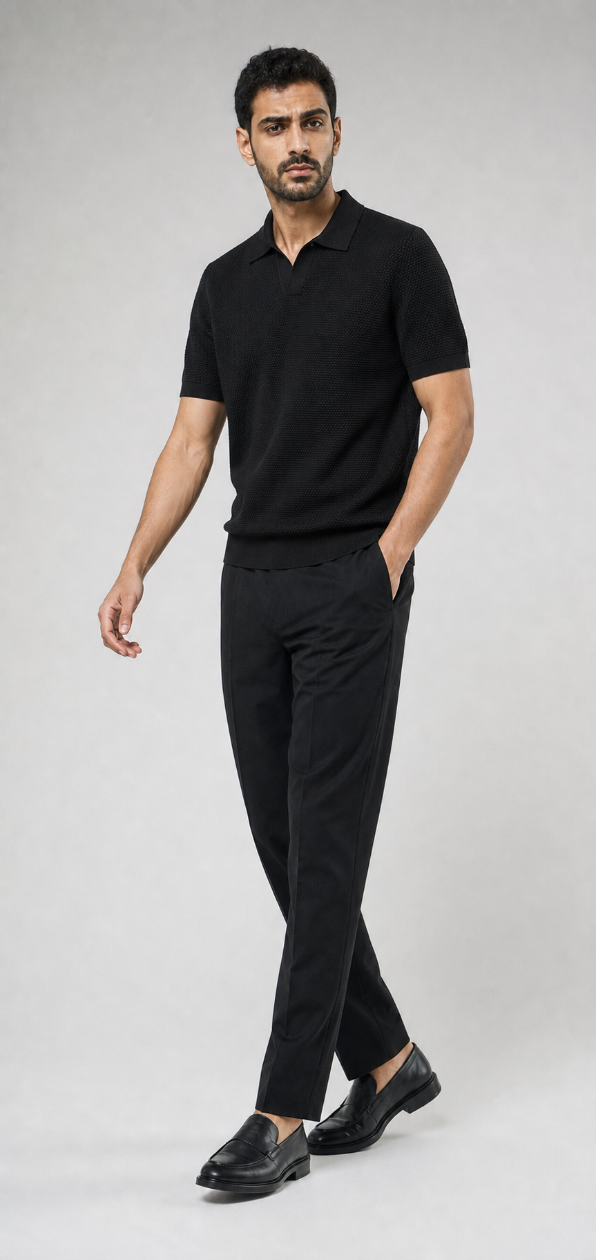 Strick-Poloshirt aus Baumwolle