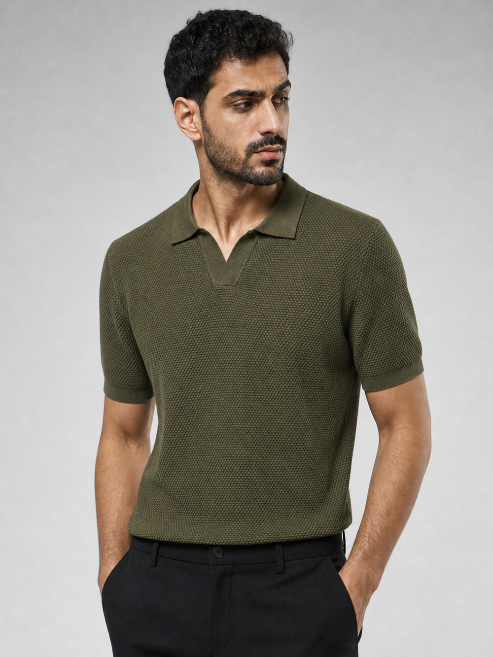 Strick-Poloshirt aus Baumwolle