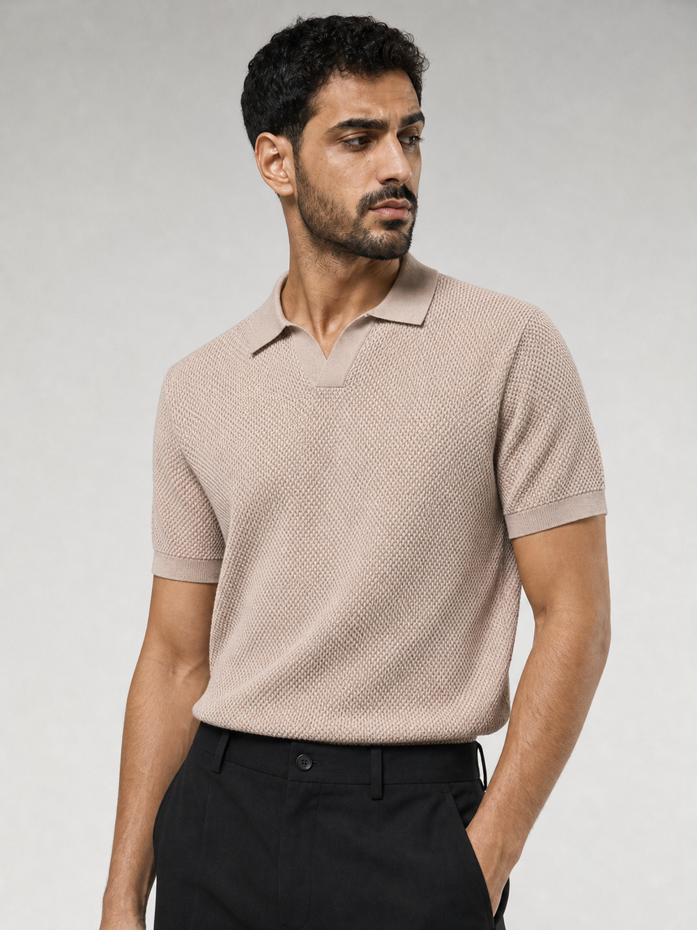 Strick-Poloshirt aus Baumwolle