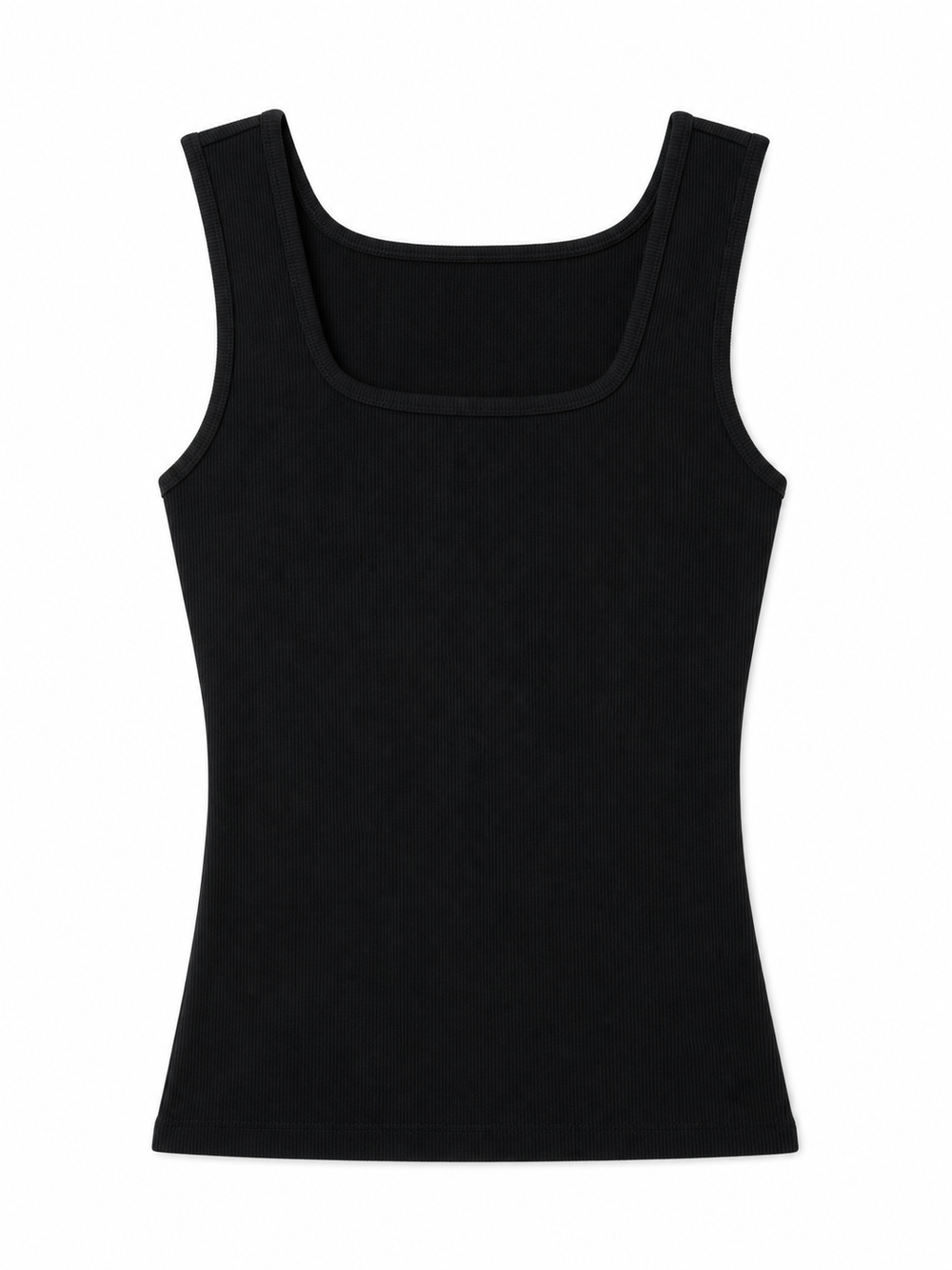 Geripptes Tank Top mit Carré-Ausschnitt
