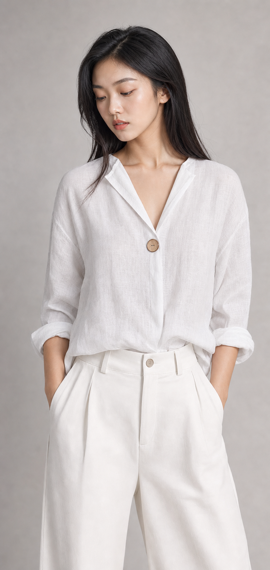 V-Ausschnitt Bluse