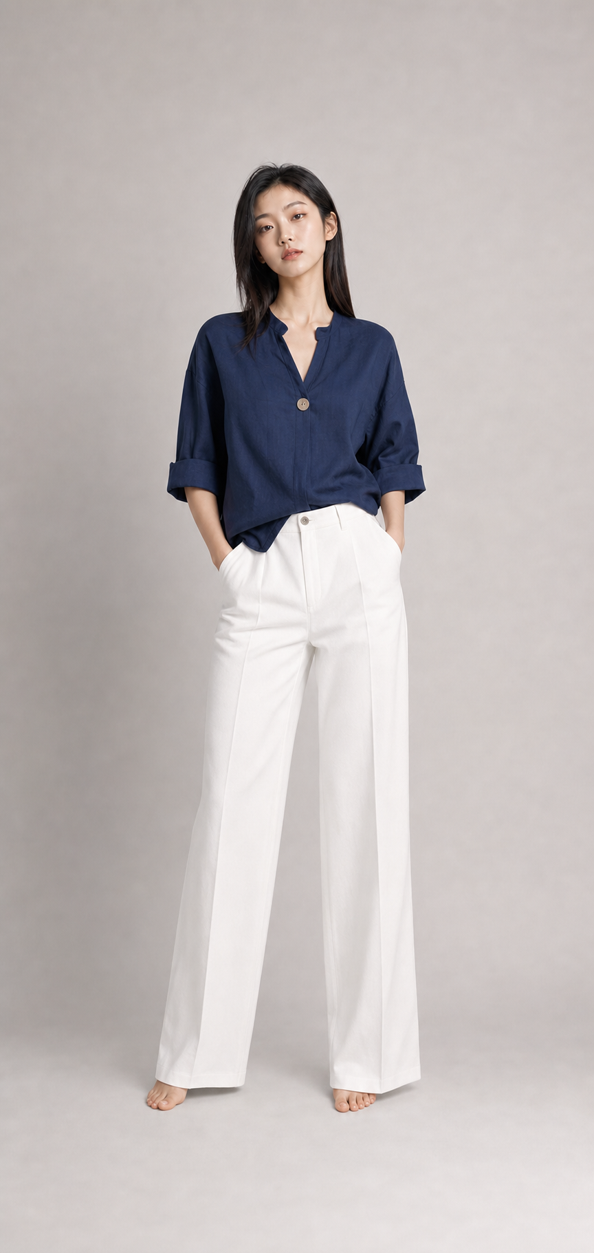 V-Ausschnitt Bluse