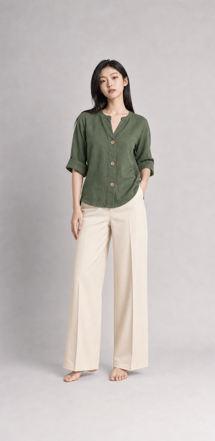 V-Ausschnitt Bluse
