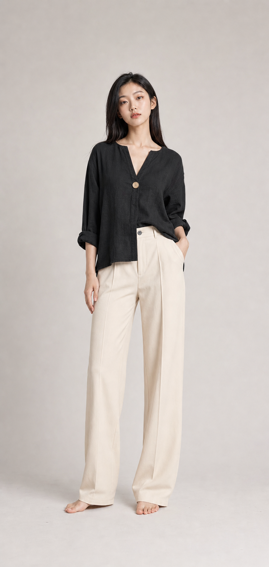 V-Ausschnitt Bluse