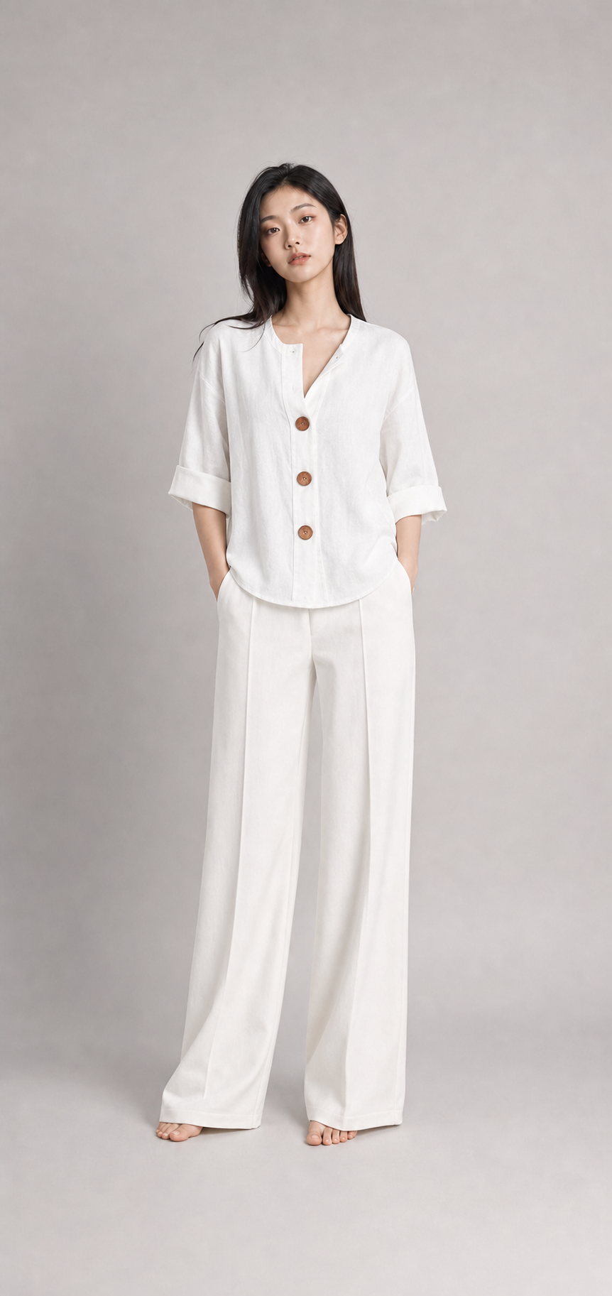 V-Ausschnitt Bluse