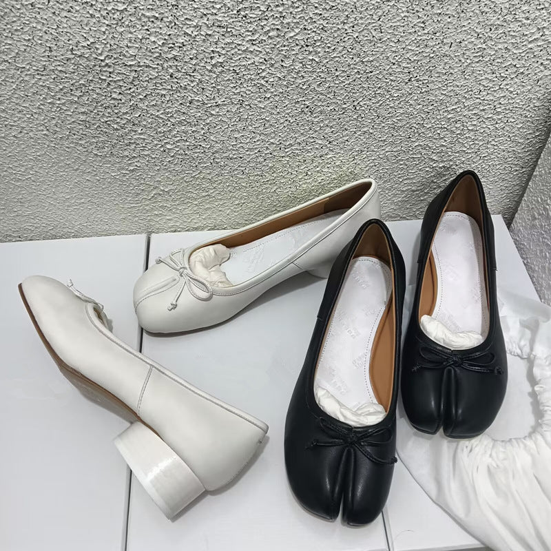 Women Split-Toe Leather Mary Jane Shoes