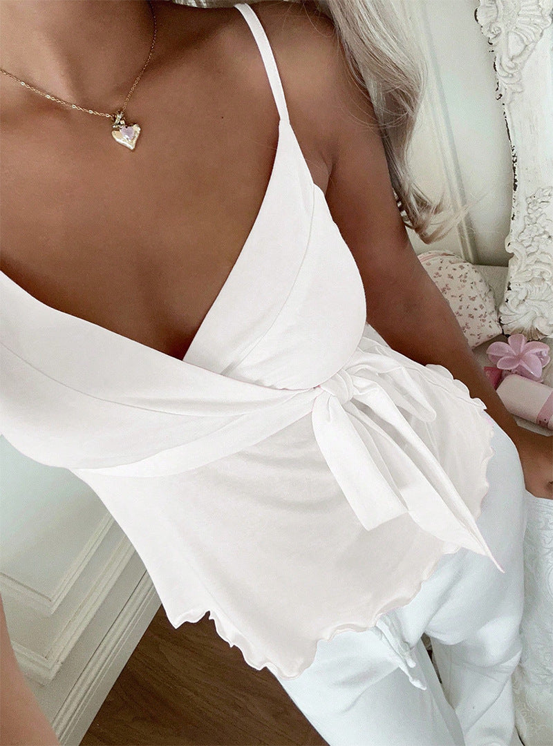 Womens V-Neck Tie Strap Camisole