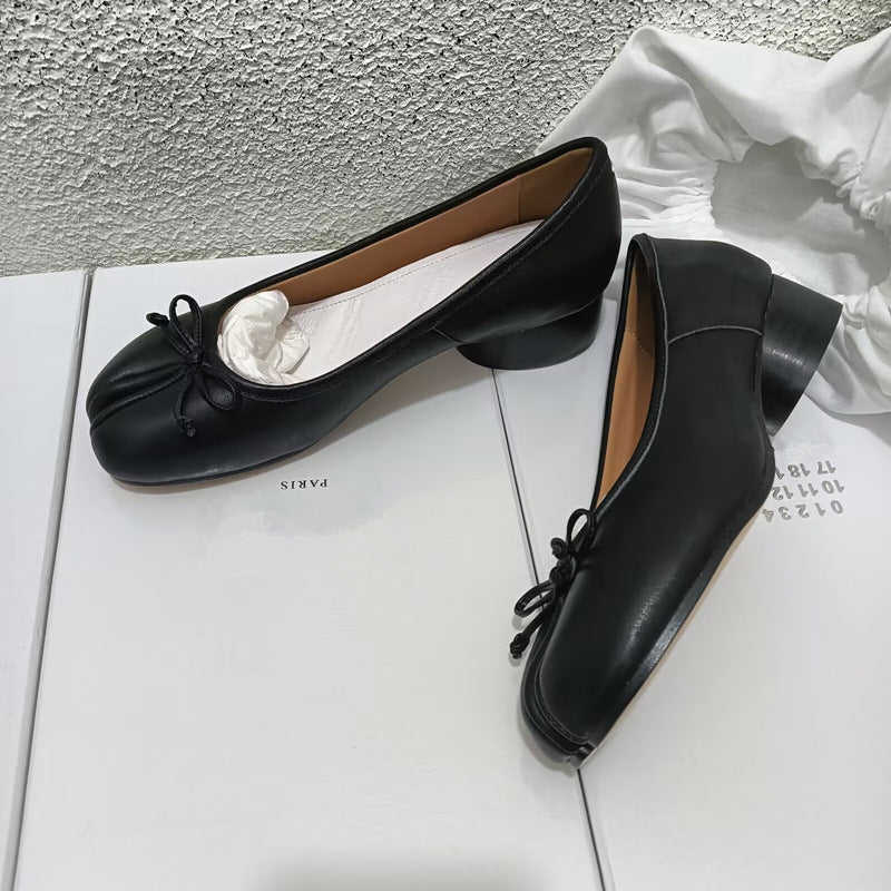 Women Split-Toe Leather Mary Jane Shoes
