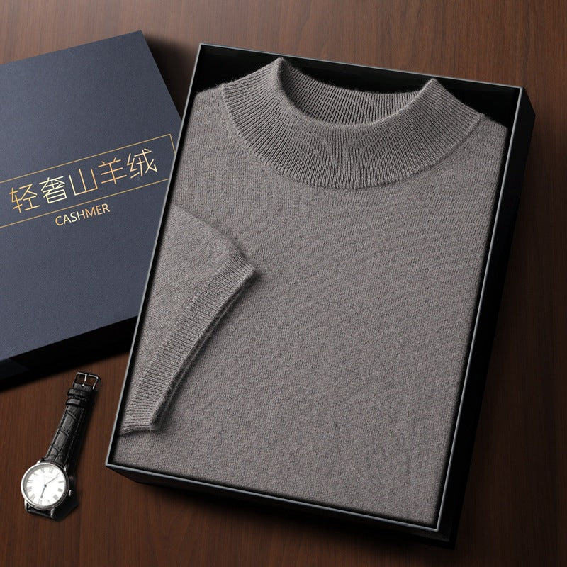 Mens Cashmere Blend Short Sleeve Knit Sweater